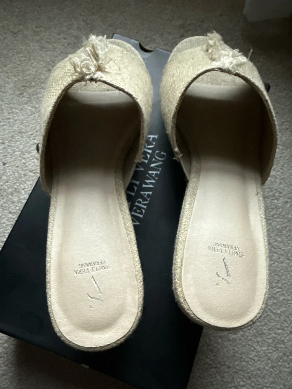 Simply Vera Braeburn Wedge Sandals - Color Natural - Size 9